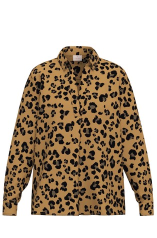 Cotton shirt with leopard print