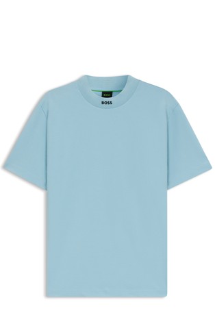 Relaxed fit majica od rastezljivog pamuka s logo ovratnikom