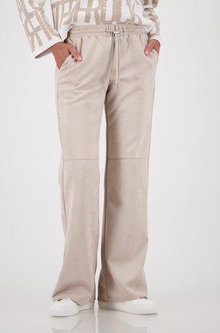 Straight-leg velour trousers