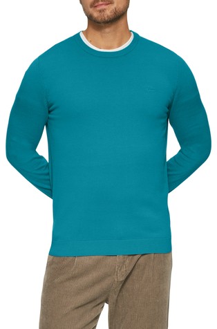 Knitted jumper with logo embroidery