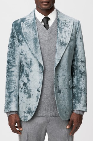 Sako od velura s jednorednim kopčanjem