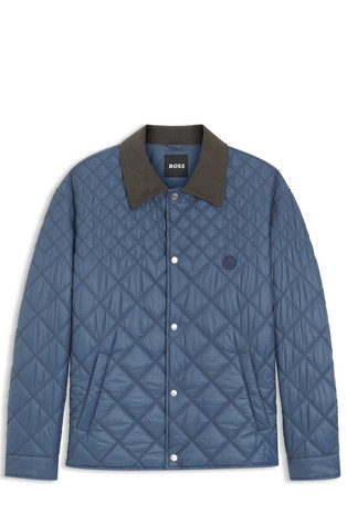 Vodoodbojna prošivena jakna s baršunastim ovratnikom