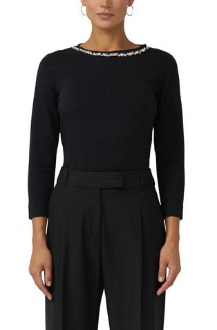 Majica od rastezljivog pamuka s ukrasnim kamenčićima