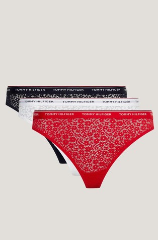 Paket od 3 para tangica Premium Essential od cvjetne čipke