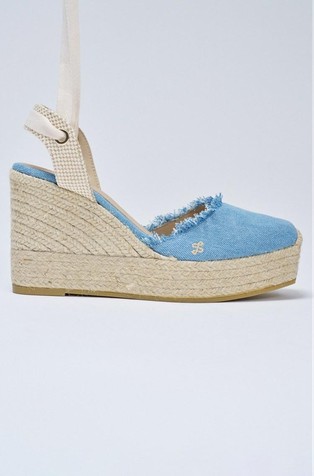 Denim sandale s punom petom