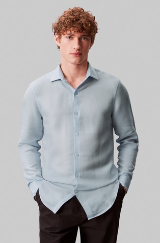 Slim Fit Linen Blend Shirt