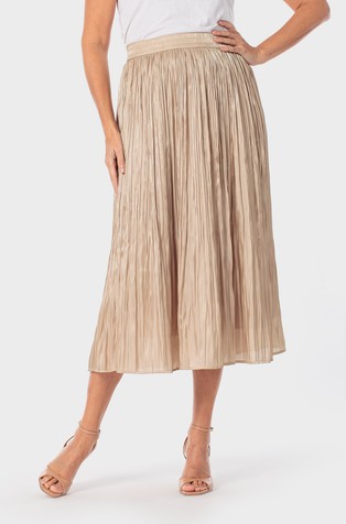 Pleated satin skirt