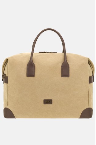 Platnena putna torba s kožnim detaljima