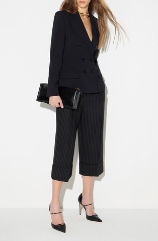 Pinstriped trousers in wool-blend