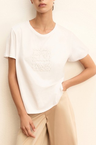 Pamučna majica kratkih rukava s logo aplikacijom