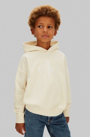 Logo pulover s kapuljačom od mješavine pamuka