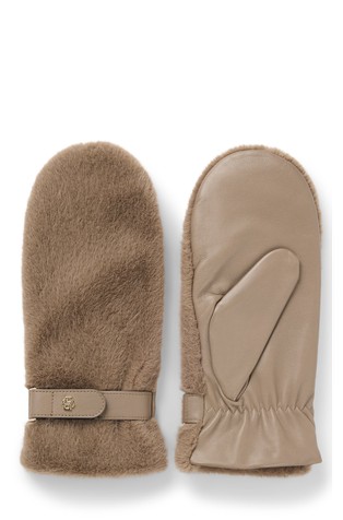 Kožne rukavice s umetcima od umjetnog krzna