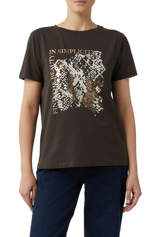 Majica s otiskom i ukrasnim kamenčićima