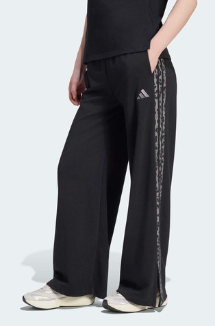 Essentials Animal-Print 3-Stripes Wide Joggers
