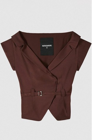 Short sleeved blazer with belt