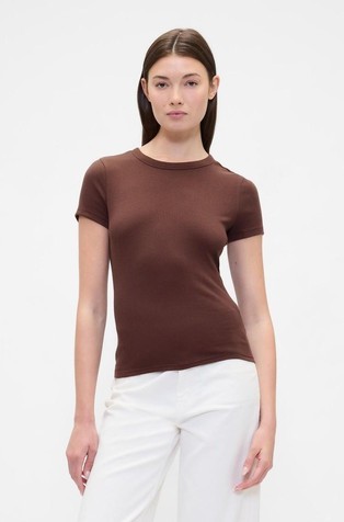 Ženska rebrasta majica kratkih rukava