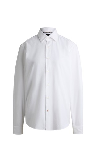 Regular fit košulja od buklé mješavine pamuka