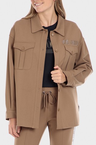 Overshirt with rhinestones