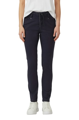 Slim fit trousers in cotton satin