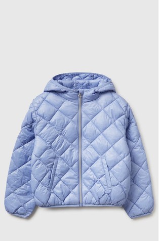 Diamond quilted hooded jacket