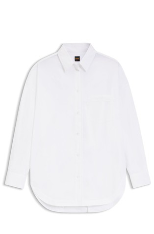 Oversized fit košulja od pamučnog popelina i organze