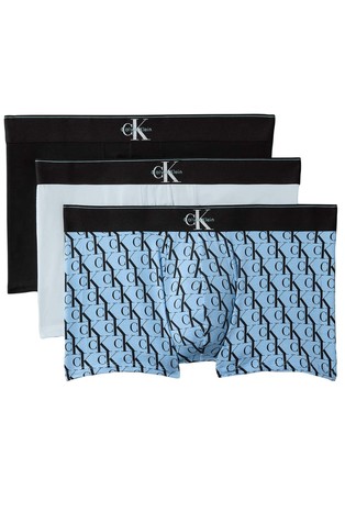 3-pack Graphic Monogram Cotton Stretch Trunks