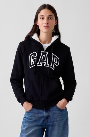 Relaxed Gap Logo Sherpa-Lined Zip Hoodie