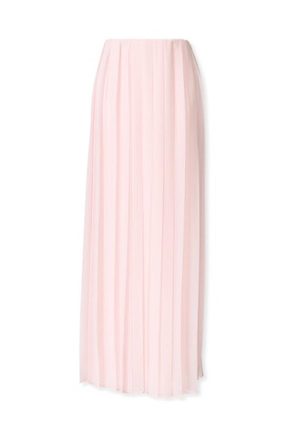 Pleated long georgette skirt