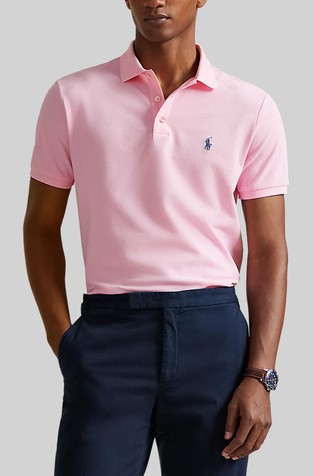 Custom Slim Fit Stretch Mesh Polo Shirt