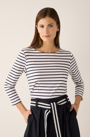 Striped tee in stretch viscose