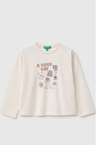 Long-sleeved cotton T-shirt with print