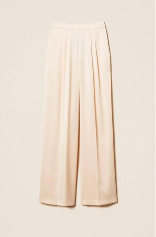 Wide satin trousers