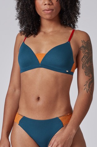 Every day in bamboo colorblock padded triangle bra