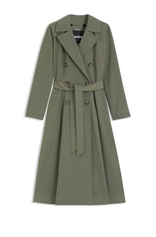 Water-repellent trench coat with belt