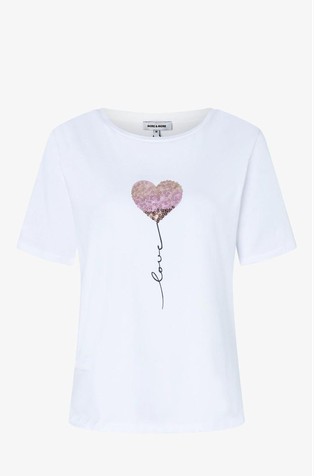 Majica kratkih rukava s motivom srca od šljokica