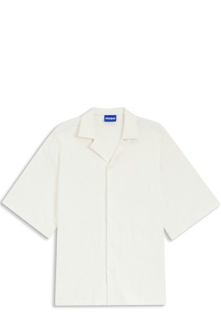 Relaxed-fit shirt in jacquard cotton towelling