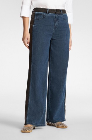 Wanda wide leg jeans with contrast waistband
