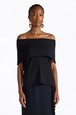 Majica od mješavine viskoze s otkrivenim ramenima