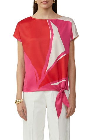 Blouse shirt in fabric mix with artwork