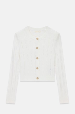 Openwork knitted cardigan