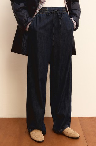 Jeans hlače s elastičnim obrubom oko struka