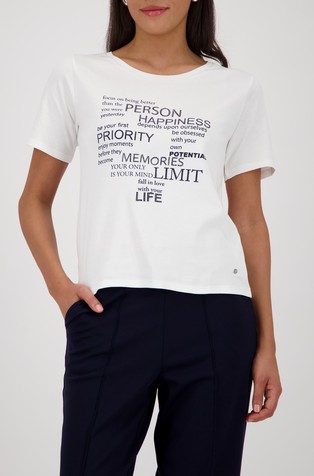 Pamučna majica s otiskom i ukrasnim kamenčićima