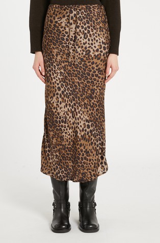 Viskozna suknja s leopard uzorkom