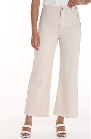 Cropped hlače s ukrasnim gumbima