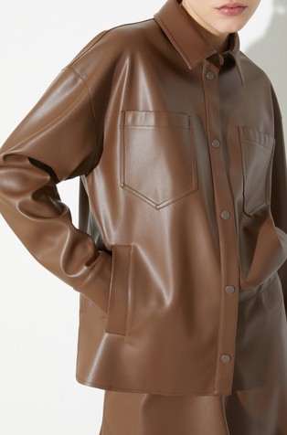 Coated-jersey shacket