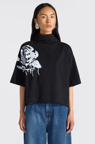 Cotton top with floral print