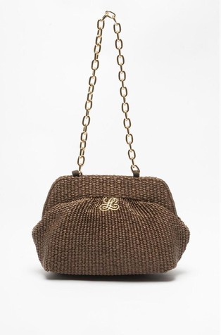 Raffia-effect clutch