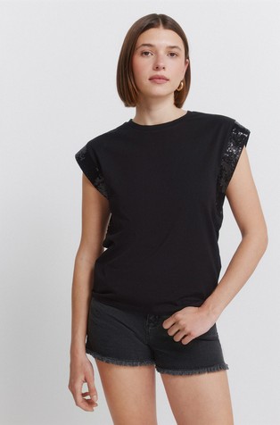 Sequin short sleeve T-shirt
