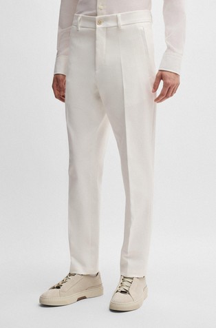 Tapered-fit trousers in double-weave stretch cotton
