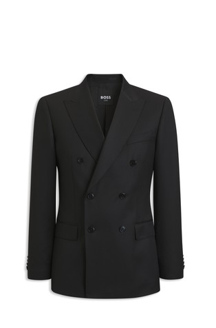 Slim-fit double-breasted wool blazer